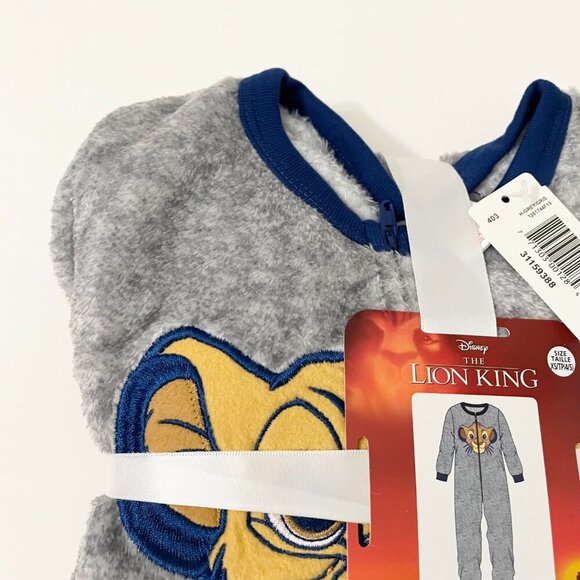 Disney The Lion King Simba Kids Boys Sleeper Zippered Fleece XS 4/5 - Picture 6 of 16